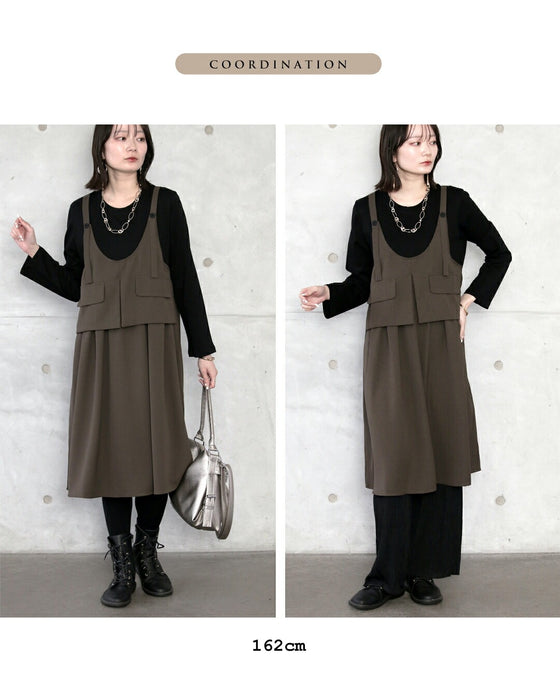 抜け感を一枚で叶えるドッキングワンピース