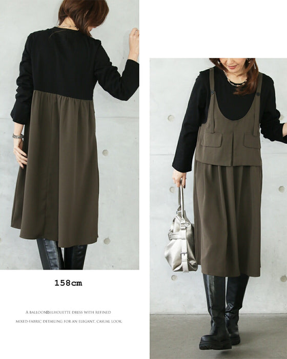 抜け感を一枚で叶えるドッキングワンピース