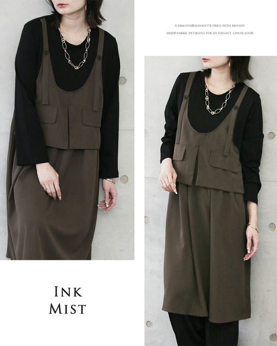 抜け感を一枚で叶えるドッキングワンピース