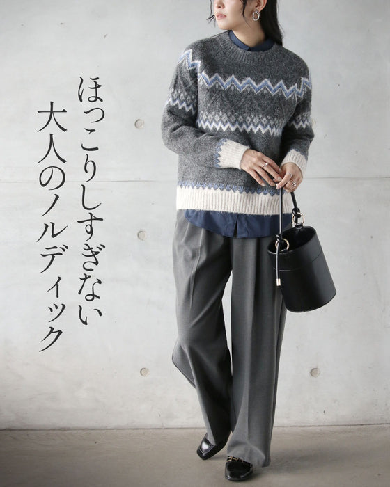 大人にちょうどいい 品のあるノルディック柄ニット