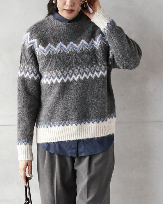 大人にちょうどいい 品のあるノルディック柄ニット