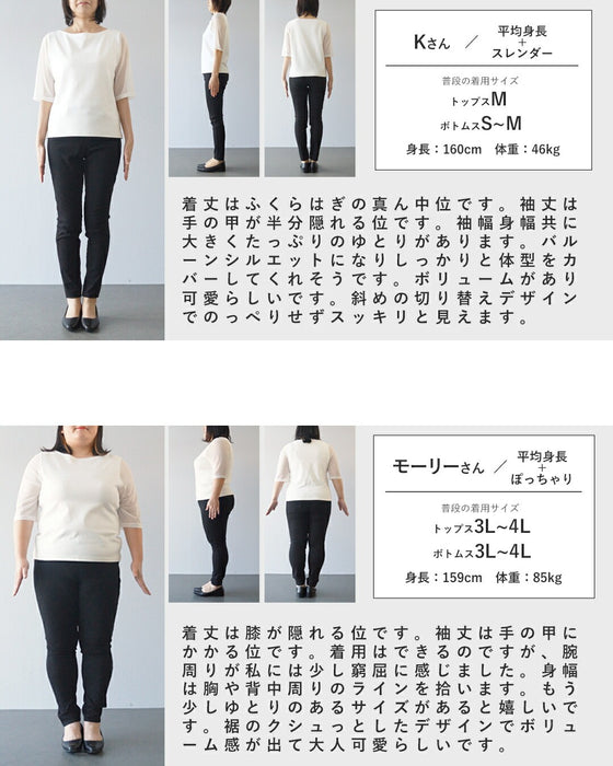 深みブルーが映える計算されたバルーンワンピース