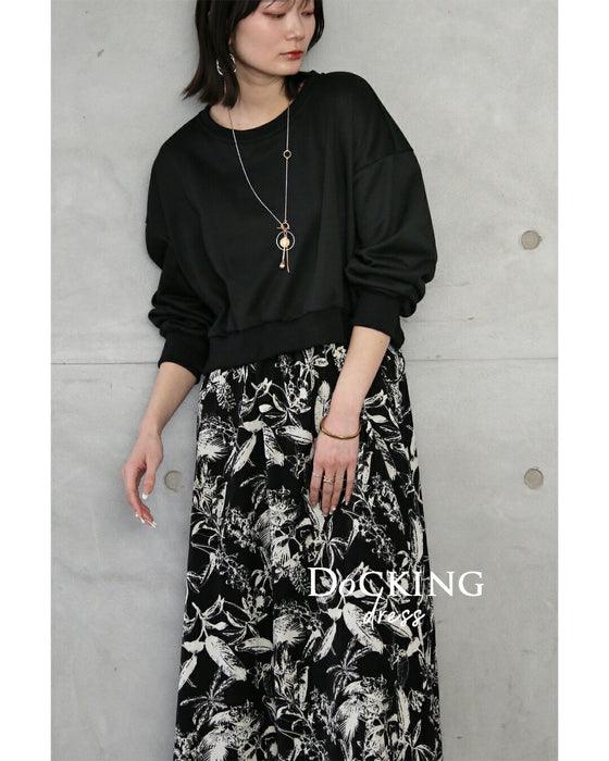 一枚でキレイに決まるドッキングワンピース