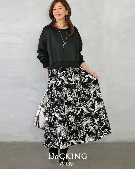 一枚でキレイに決まるドッキングワンピース