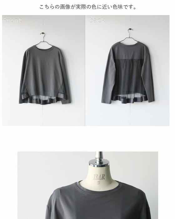 オトナの上品モードフェミニン バックシアーデザイントップス