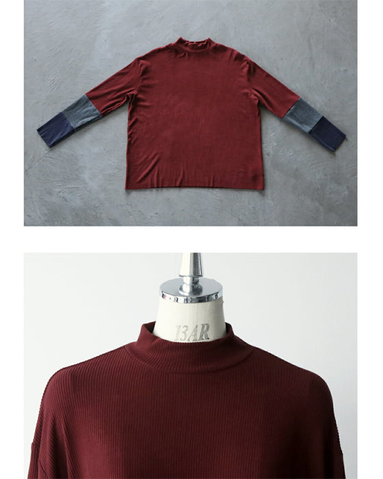 “効かせ配色”でラフに洒落る配色カラーニットソー