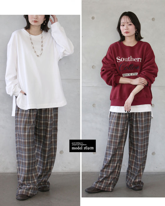 コーデがこなれる大人のチェック柄ワイドパンツ