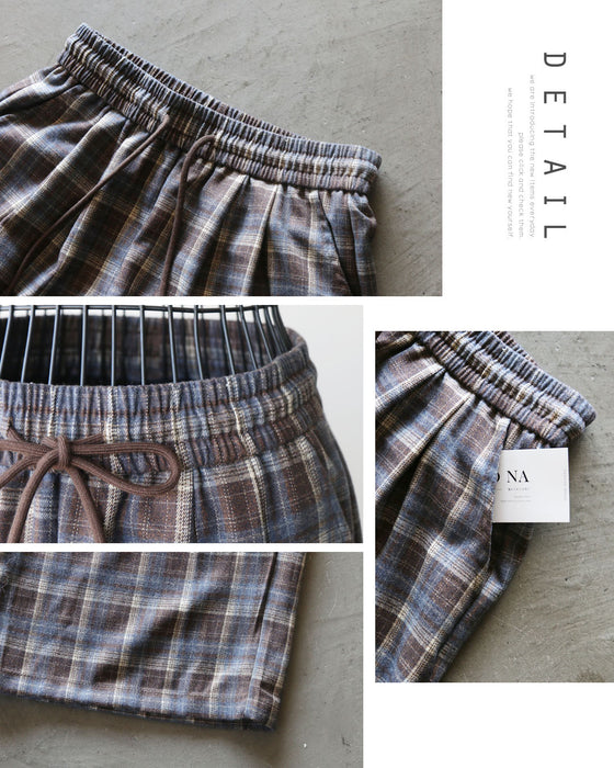 コーデがこなれる大人のチェック柄ワイドパンツ