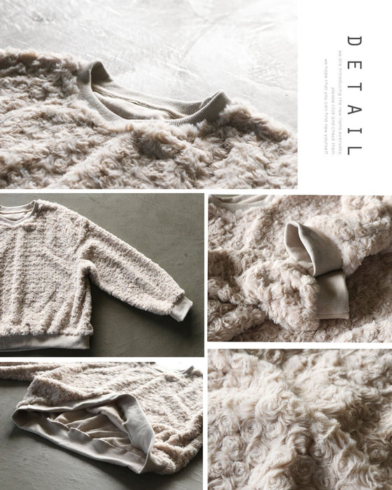 ローズ調ファーで品良くこなれる フェイクファートップス