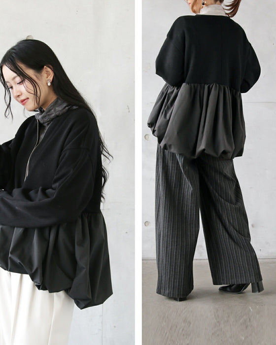 モードの中に大人の甘さ ペプラムバルーンでひとクセ可愛い軽アウター