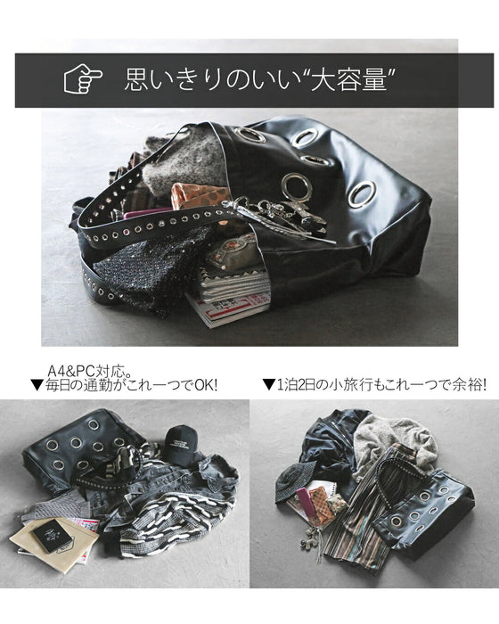 洒落てるBIG SIZE 金属ボタンビッグバッグ