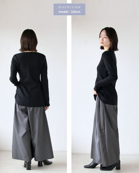 コーデが垢抜ける冬のインナー デコルテ映えスクエアネックニット