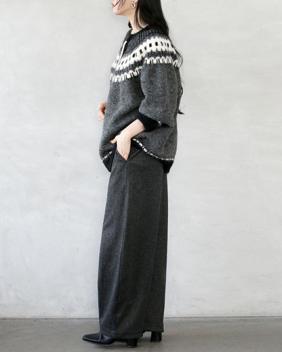 ゆるっと着て抜け感作る ノルディック柄カーディガン