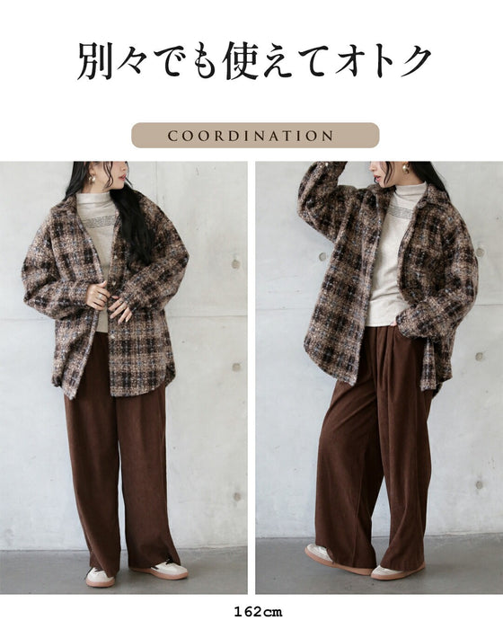 クラシカルに抜け感つくるレイヤードジャケットセットアップ