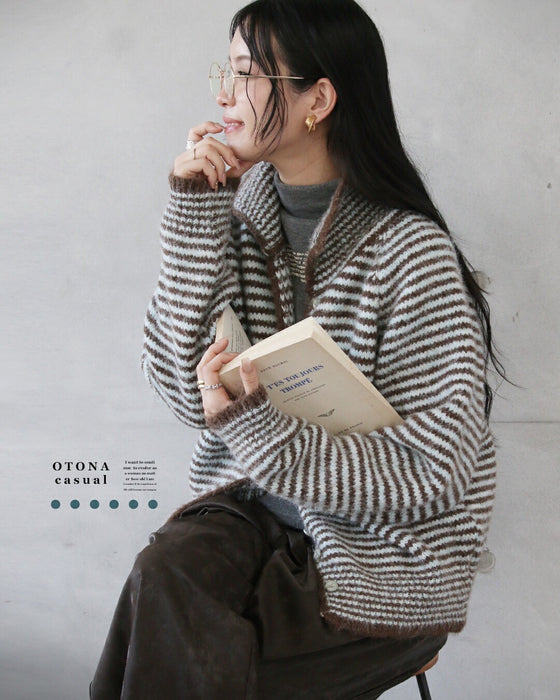 羽織りにもトップスにも使える コスパ最強のボーダーニットカーディガン