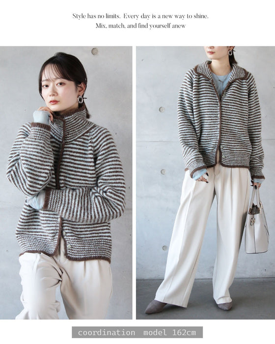 羽織りにもトップスにも使える コスパ最強のボーダーニットカーディガン