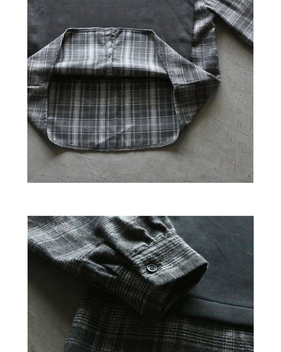 モード感と大人可愛さを一枚で チェック柄ドッキングトップス