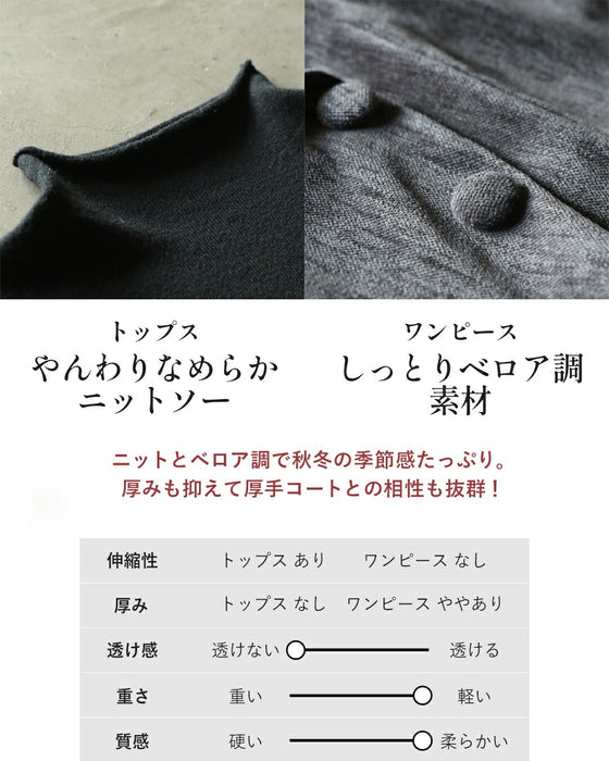シックで大人可愛いが即完成！ ニット&キャミワンピの2点セット