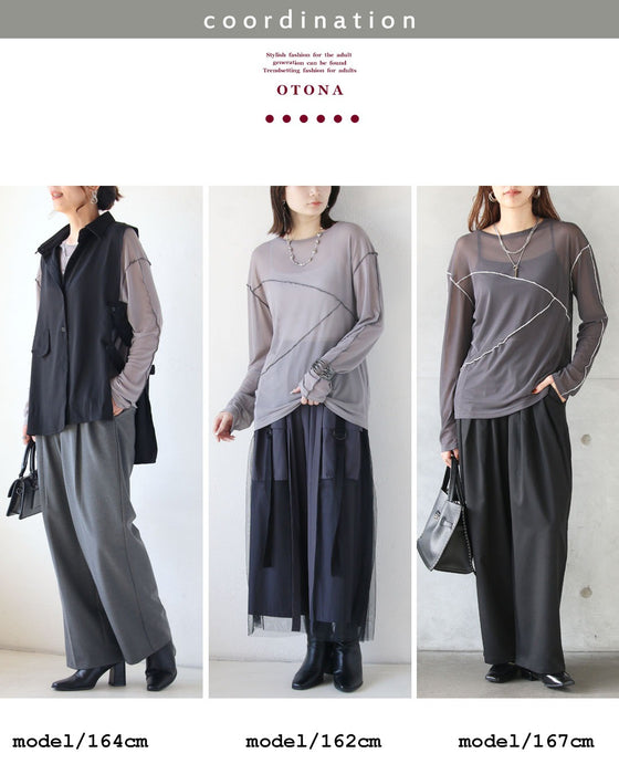 変形縫製が映える、大人のシアートップス