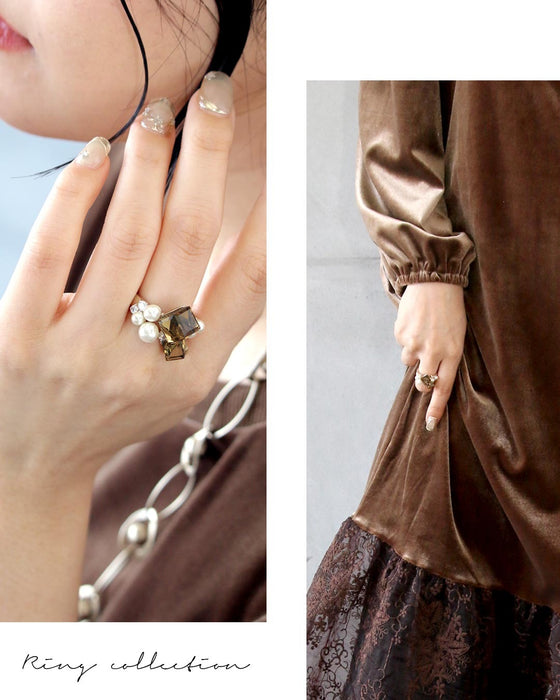 大人の日常に、心ときめく輝きを。クリスタル&パール リング