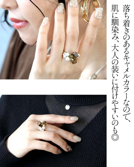 大人の日常に、心ときめく輝きを。クリスタル&パール リング