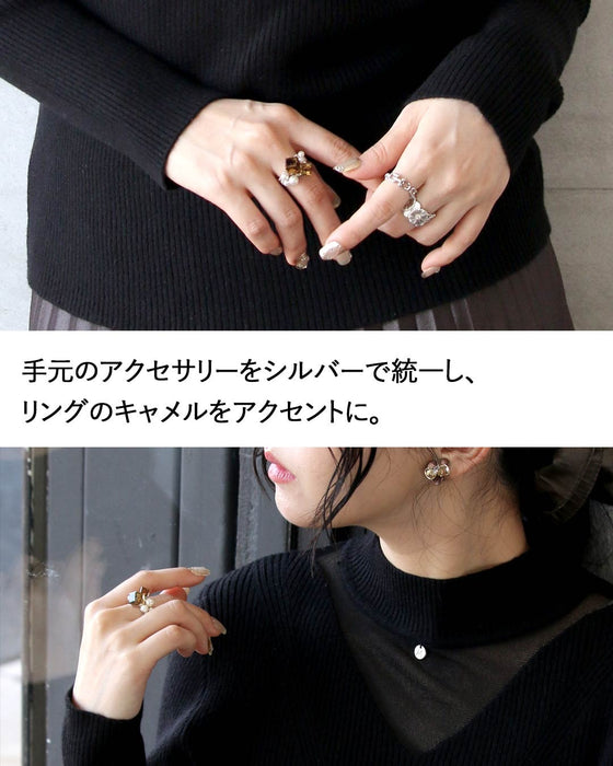 大人の日常に、心ときめく輝きを。クリスタル&パール リング