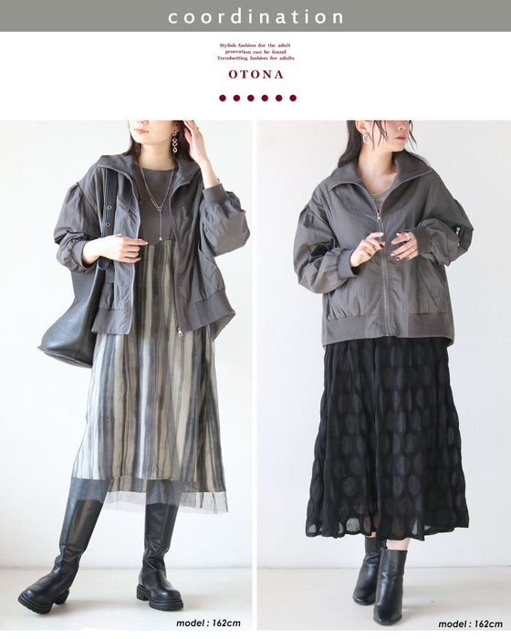 軽量。ジップで魅せるMA-1風ライトアウター