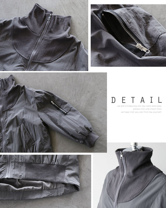 軽量。ジップで魅せるMA-1風ライトアウター