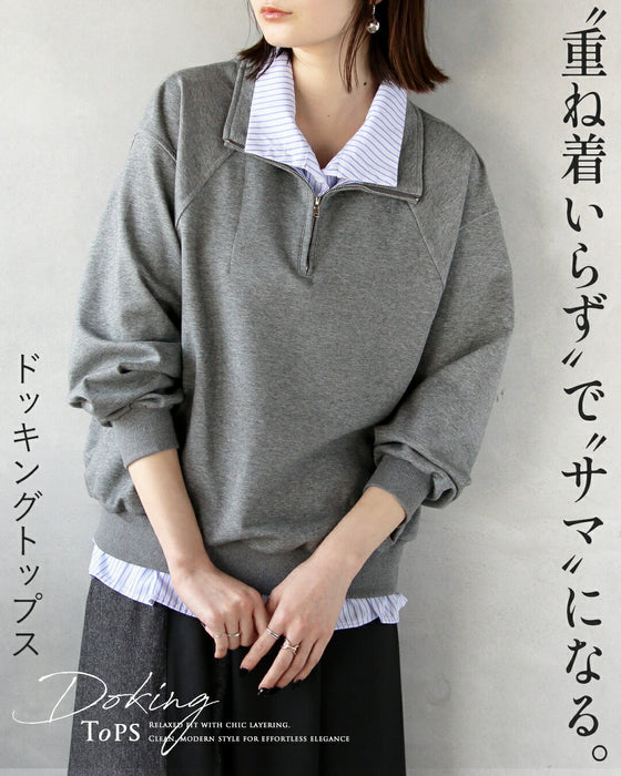 重ね着いらずでサマになるドッキングトップス