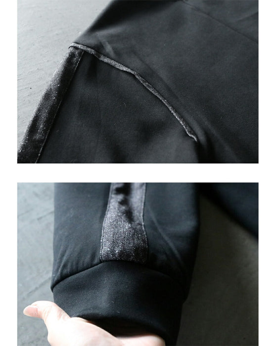 異素材ラインが効いたモードジッパートップス