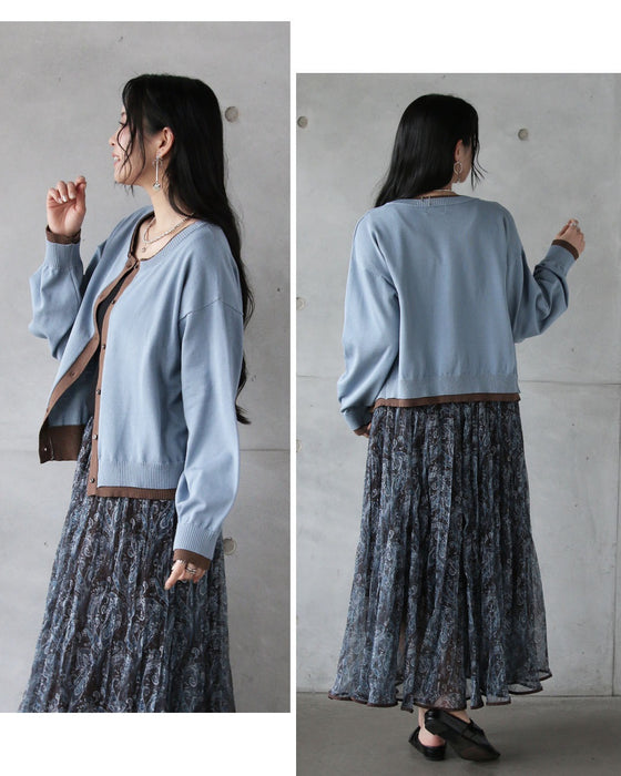 さっと羽織って、配色で魅せる。大人の余裕カーディガン