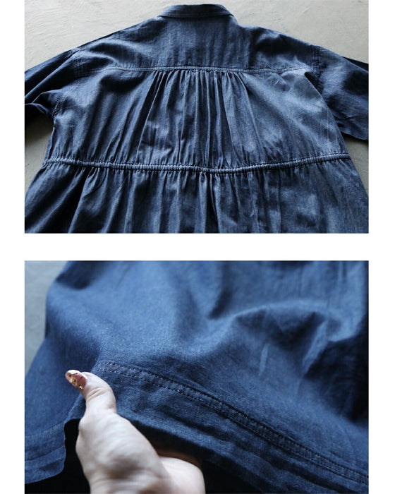 ゆるっとも、きゅっともシルエット自在ロングダンガリーシャツ