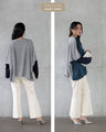 ゆるシャレ。 異素材切替ゆったりトップス