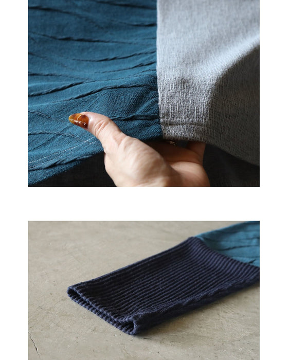 ゆるシャレ。 異素材切替ゆったりトップス