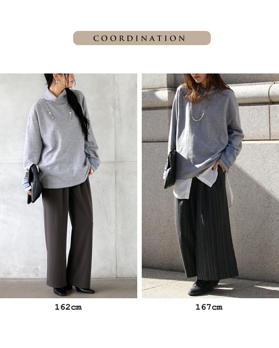 空気のように纏える極上タッチの配色ニットトップス