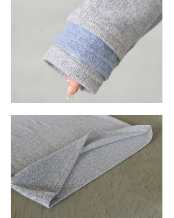 空気のように纏える極上タッチの配色ニットトップス