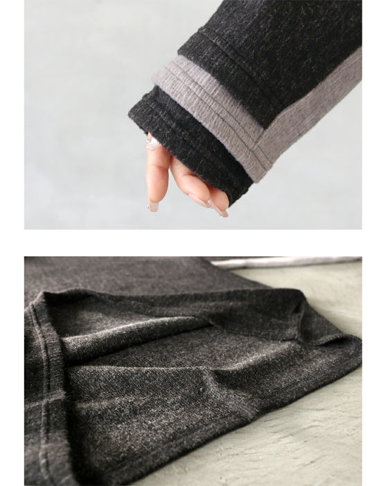 空気のように纏える極上タッチの配色ニットトップス