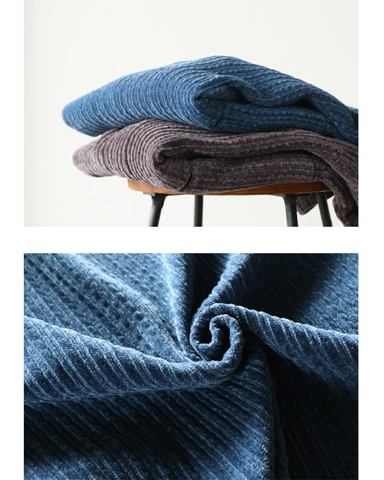 ニュアンス配色が映えるスモーキーベロアチュニックトップス