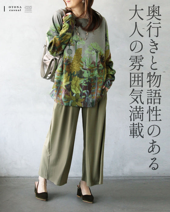 絵画をまとう 日常に溶け込む、上品花トップス