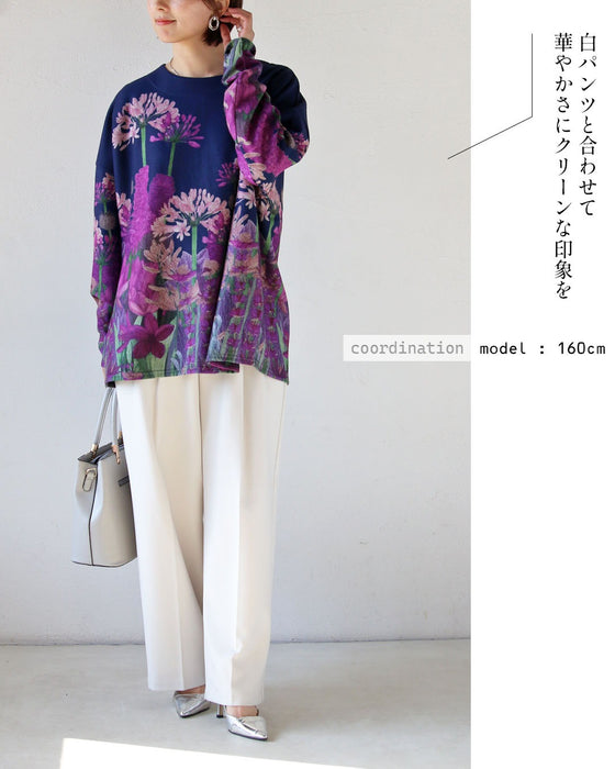 絵画をまとう 日常に溶け込む、上品花トップス