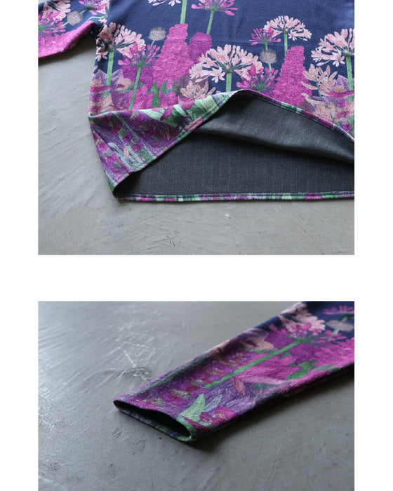 絵画をまとう 日常に溶け込む、上品花トップス