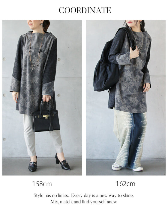 上品さと抜け感を叶える 花柄チュニックトップス