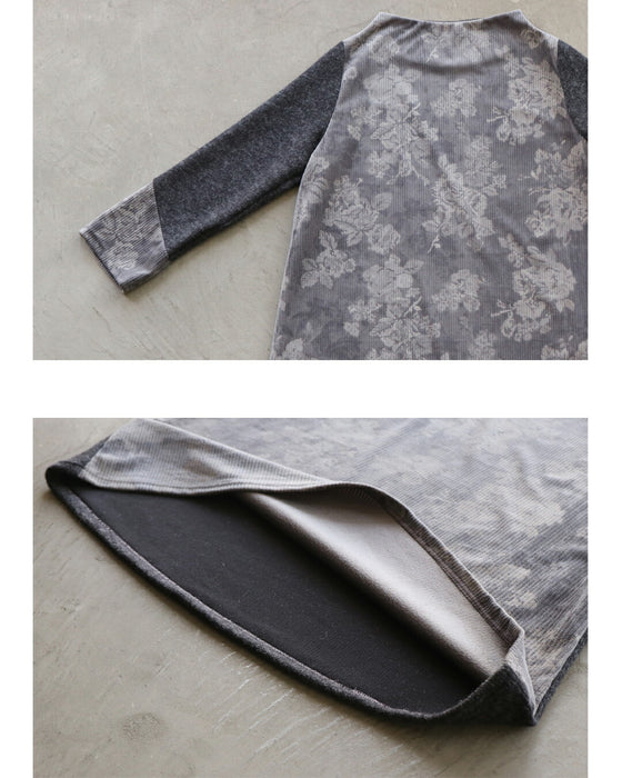 上品さと抜け感を叶える 花柄チュニックトップス