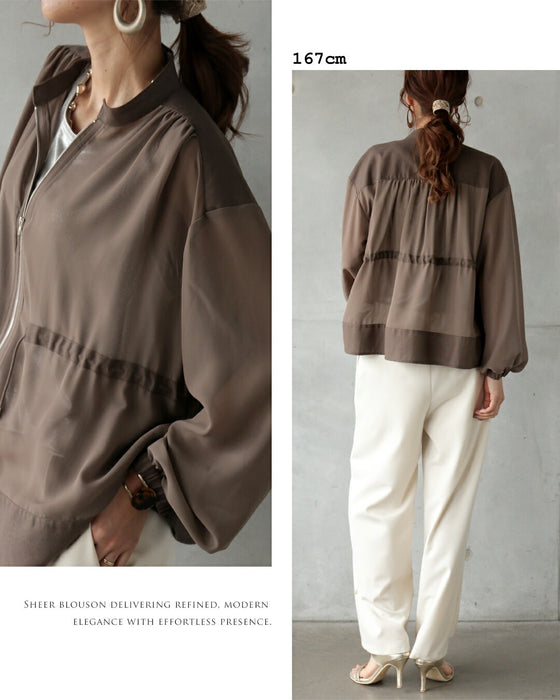 上品シアーで差をつける大人のためのシアーブルゾン