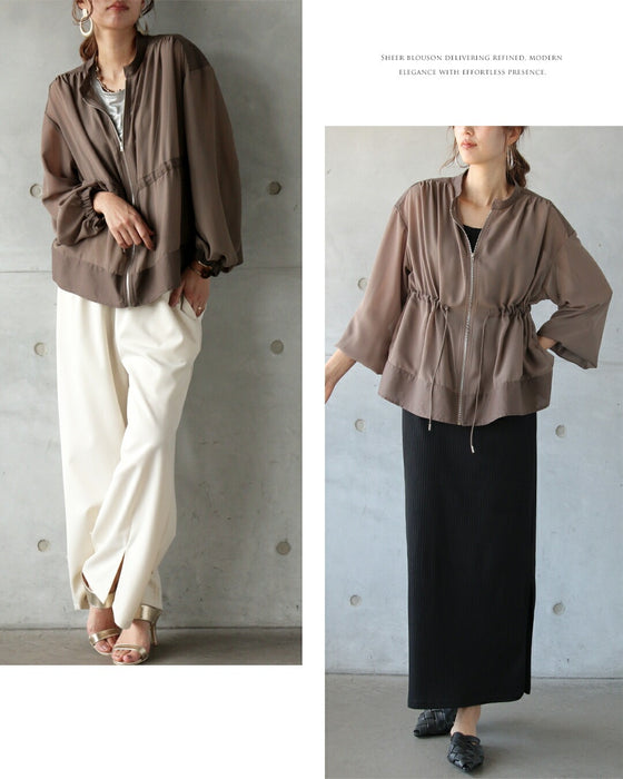 上品シアーで差をつける大人のためのシアーブルゾン