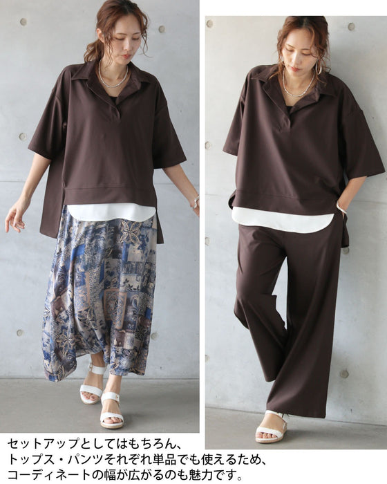 きれい見えと楽さを両立。大人のとろみセットアップ