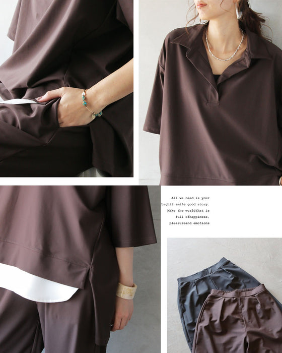 きれい見えと楽さを両立。大人のとろみセットアップ