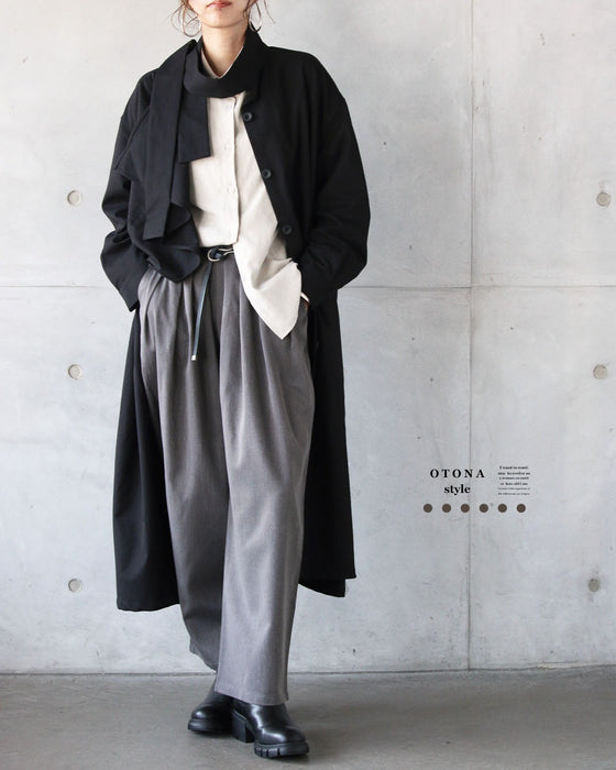 立体タックで魅せる、きちんと見えストレートワイドパンツ