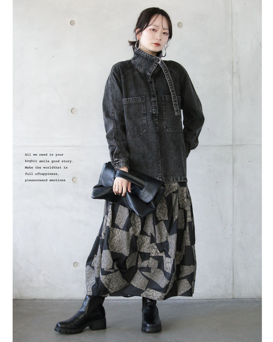 シャープに着る、襟デザインデニム