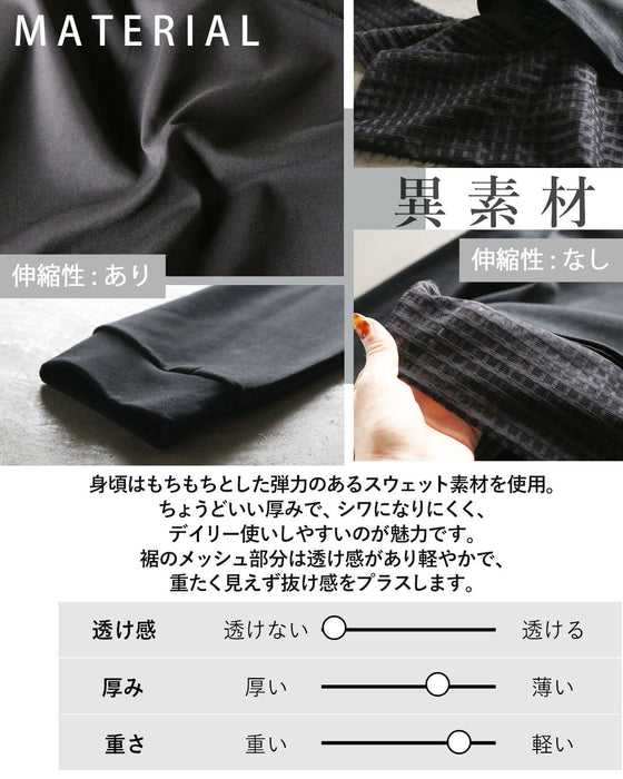 黒に、遊びを。変形メッシュスウェット